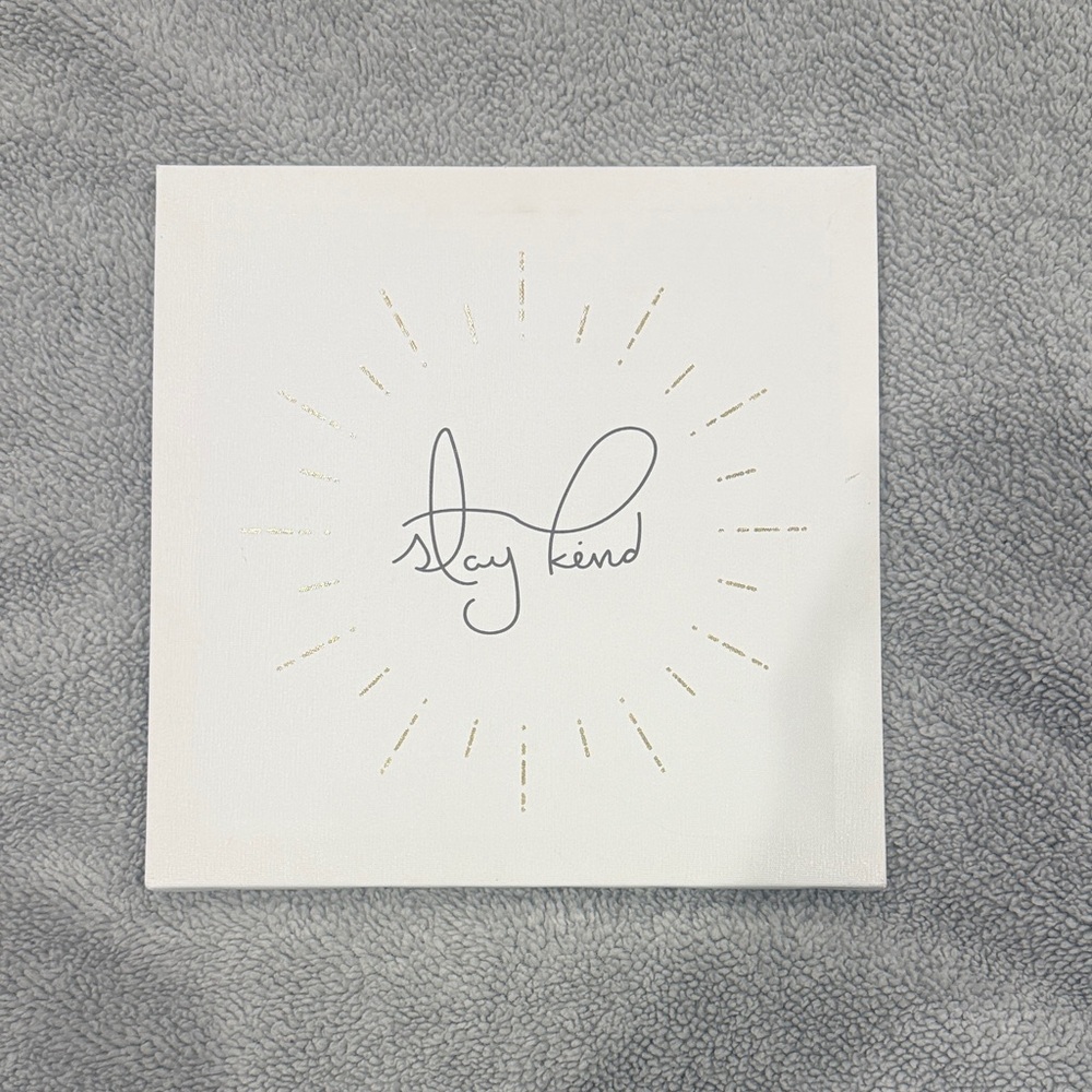 Inspirational 'Stay Kind' Wall Art - White and Gold